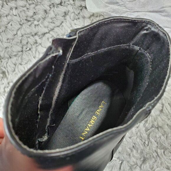 READ Lane Bryant 10 Wide Ankle Boots Booties Faux Leather Block Heel Black 10W - Picture 12 of 12